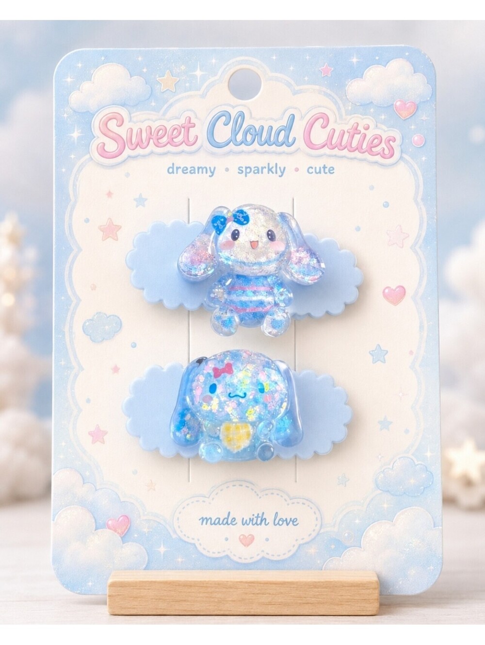 Sweet Cloud Cuties Sanrio Hello Kitty Cinnamaroll Clips Barrettes Handmade New